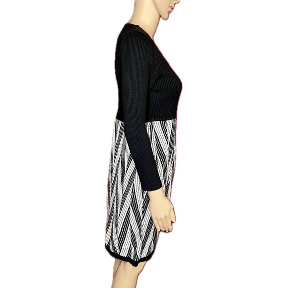 Studio one New York Black and White Knit Sweater Dress Size Large - Picture 5 of 6